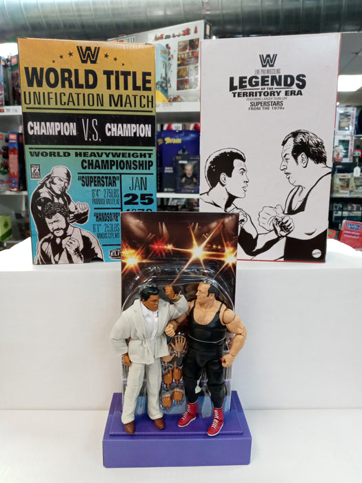 Elite Collection Legends From the Territory Era Action Figure 4 Pack (Harley Race, "Superstar" Billy Graham, Muhammad Ali and Gorilla Monsoon)