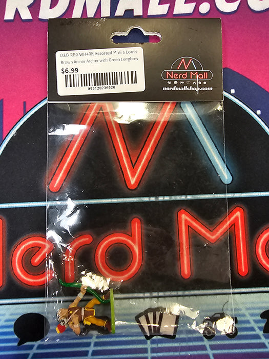 D&D Mini Brown Armor Archer w/ Green Longbow