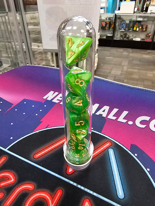 Tiki Board Game Dice Set (Light Green/Gold)