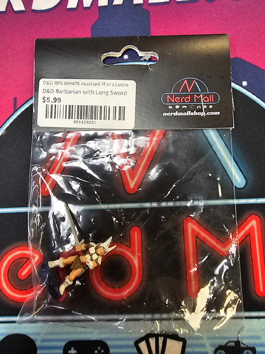 D&D Mini Barbarian w/ Long Sword