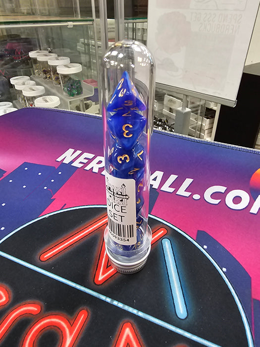 Tiki Board Game Dice Set (Blue/Gold)