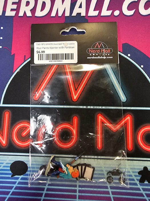 D&D Mini Blue Pants Warrior with Partizan