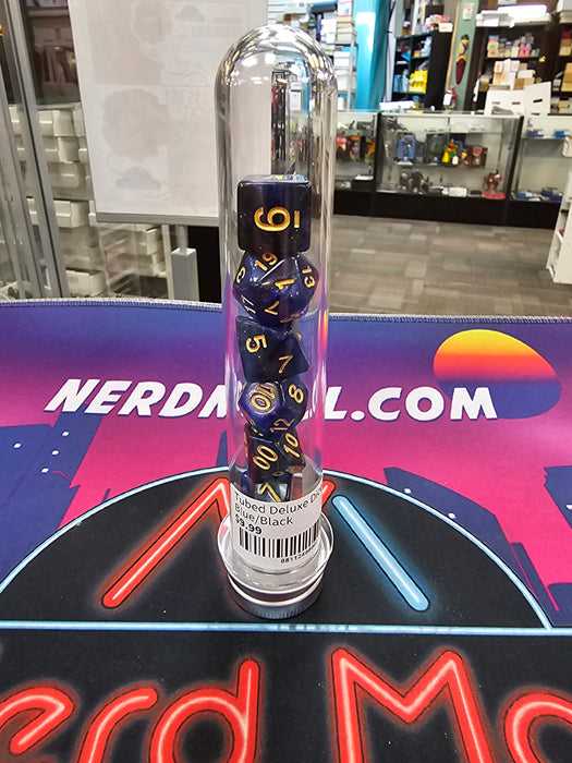 Tubed Deluxe Dice Sets Blue/Black