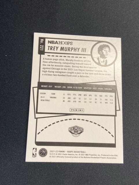 2021-22 Hoops Blue #221 Trey Murphy III