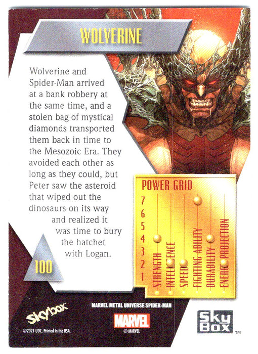 2022 SkyBox Marvel Metal Universe Spider-Man #100 Wolverine