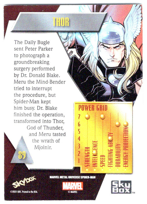 2022 SkyBox Marvel Metal Universe Spider-Man #89 Thor