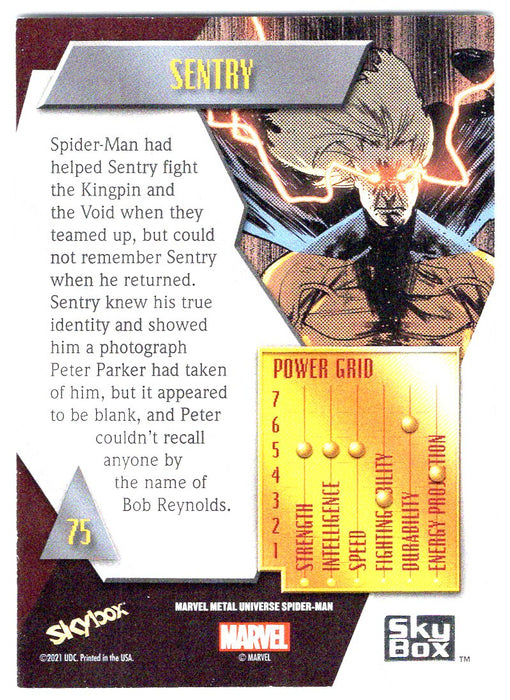 2022 SkyBox Marvel Metal Universe Spider-Man #75 Sentry