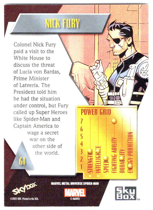 2022 SkyBox Marvel Metal Universe Spider-Man #61 Nick Fury