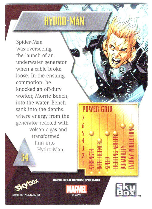 2022 SkyBox Marvel Metal Universe Spider-Man #34 Hydro-Man