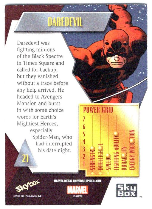 2022 SkyBox Marvel Metal Universe Spider-Man #21 Daredevil