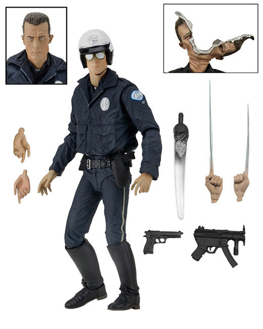 Ultimate T-1000 (Motorcycle Cop) Terminator 2 - 7" Scale Action Figure