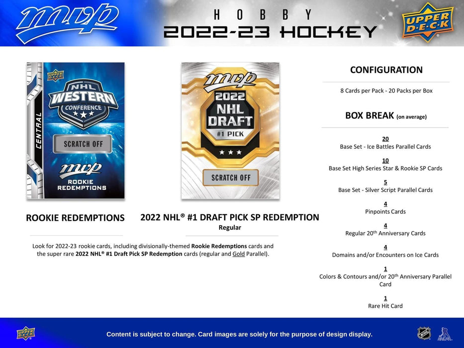 2022/23 Upper Deck MVP Hockey - Hobby Pack