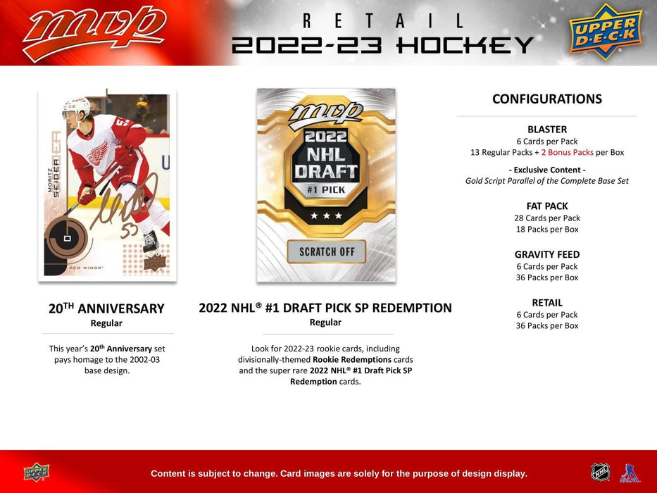 2022/23 Upper Deck MVP Hockey Retail Box