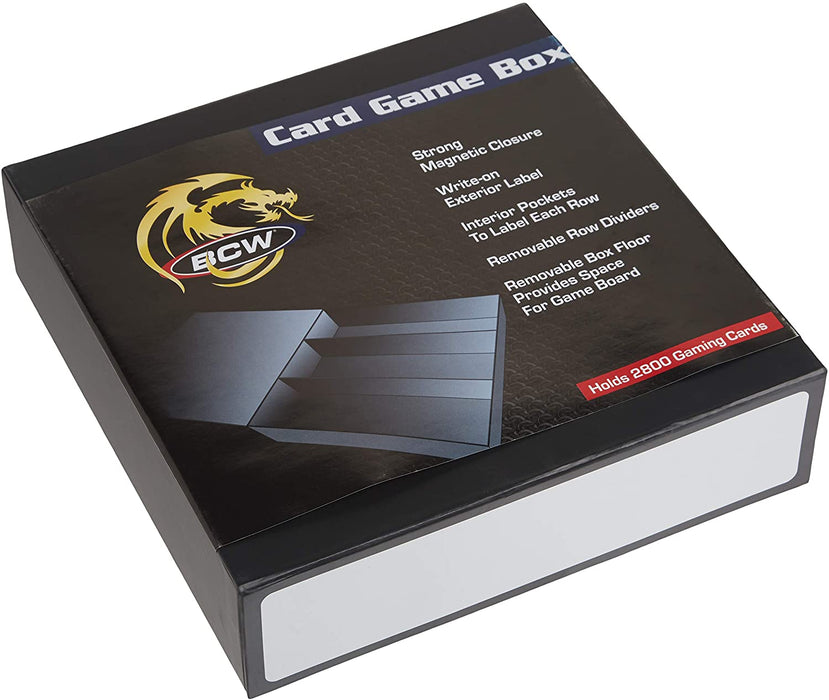 BCW Deluxe Card Game Box 3 row Black with White