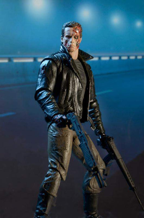 Terminator - 7" Action Figure - Ultimate Police Station Assualt T-800 (Motorcycle Jacket)