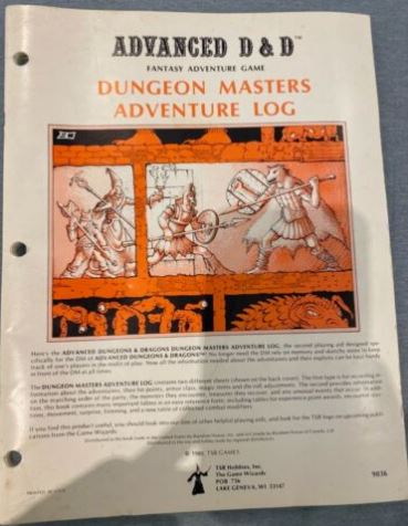 Vintage Advanced D&D Module Dungeon Masters Adventure Log