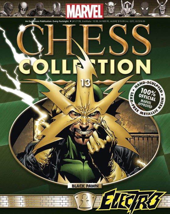 Marvel Chess Figure Collector Magazine #13 Electro Black Pawn