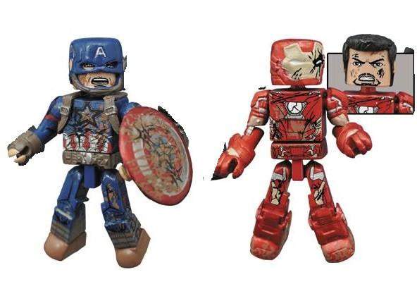 Marvel Minimates Series 67 Battle-Damaged Captain America and Battle-Damaged Iron Man