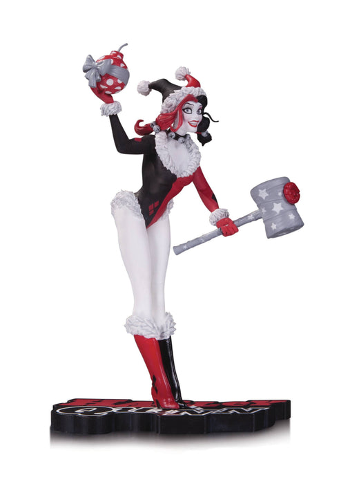 Harley Quinn Red Black & White Holiday Statue