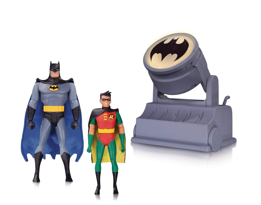 Batman Animated Series Batman & Robin with Batsignal 2 Pack