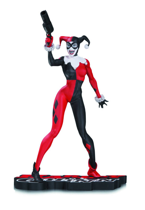 Harley Quinn Red White & Black Statue By Jim Lee