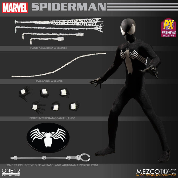 One-12 Collective Marvel Black Suit Spider-Man Px