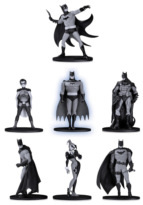 Batman Black & White Mini PVC Figure 7 Pack Set Two