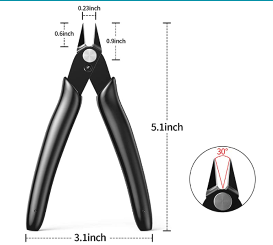 Precision Sharp Side Cutter 5 Inches, Black