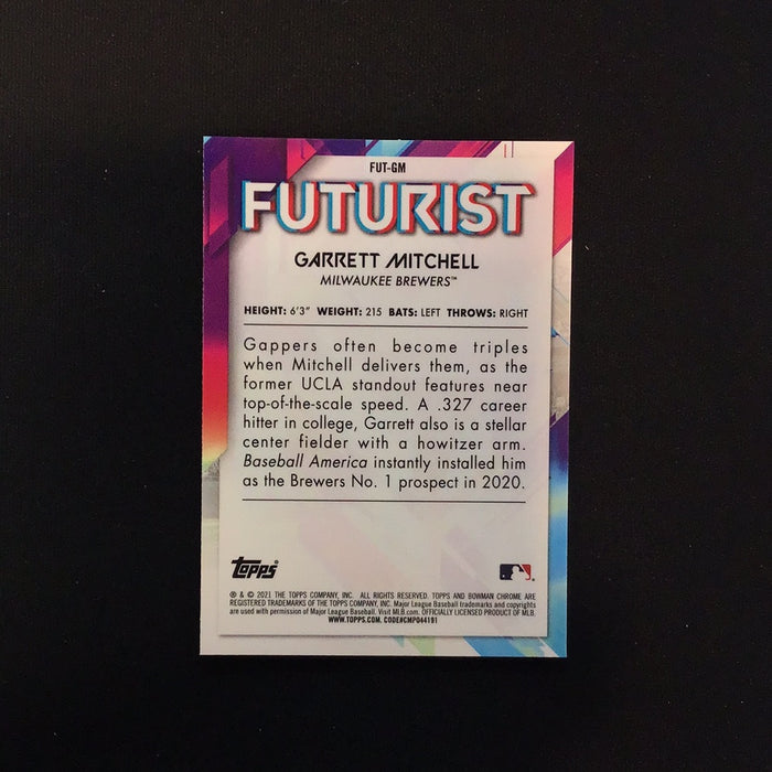 2021 Bowman Chrome Futurist Refractors #FUTGM Garrett Mitchell