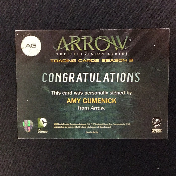 2017 Arrow Season Three Autograph #Ag Amy Gumenick as Carrie Cutter/Cupid