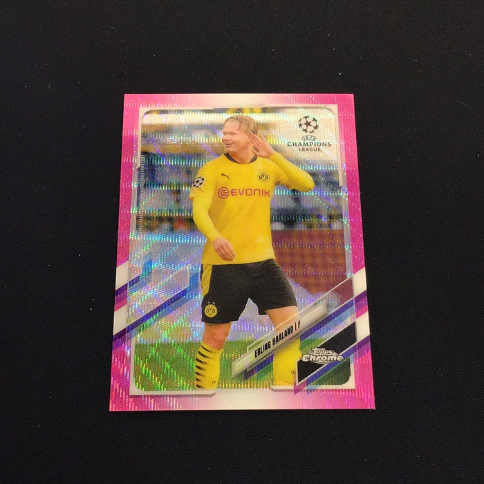 2020-21 Topps Chrome UEFA Champions League Pink Refractors #49 Erling Haaland