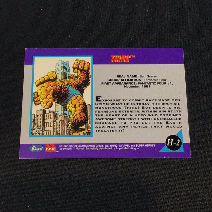1992 Impel Marvel Universe III Holograms #H2 Thing (orange)