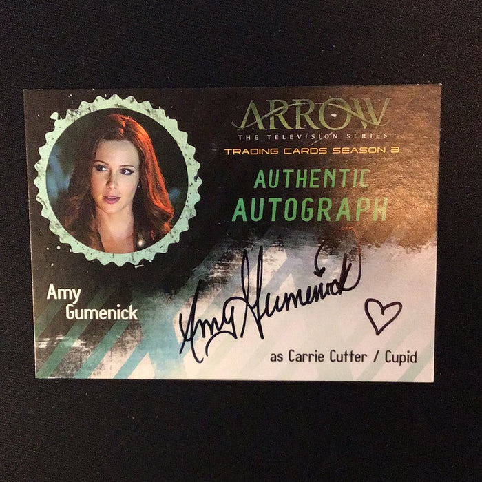 2017 Arrow Season Three Autograph #Ag Amy Gumenick as Carrie Cutter/Cupid
