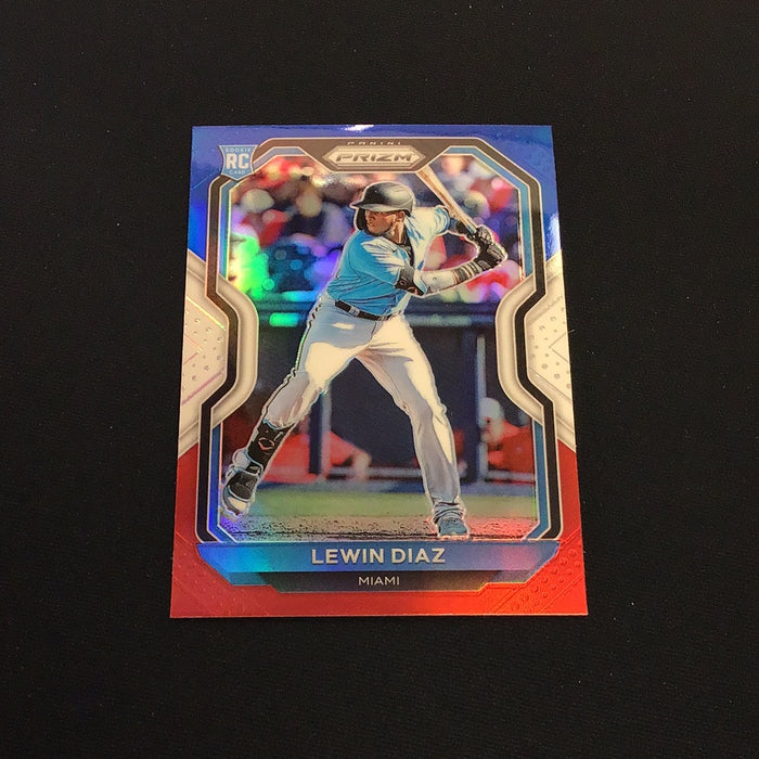 2021 Panini Prizm Prizms Red White and Blue #50 Lewin Diaz