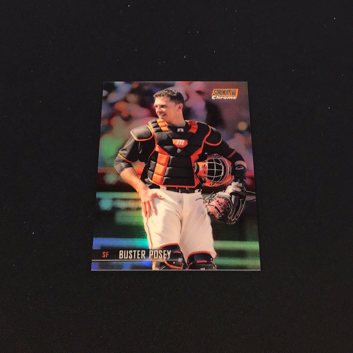 2021 Stadium Club Chrome Insert Orange Refractors #66 Buster Posey