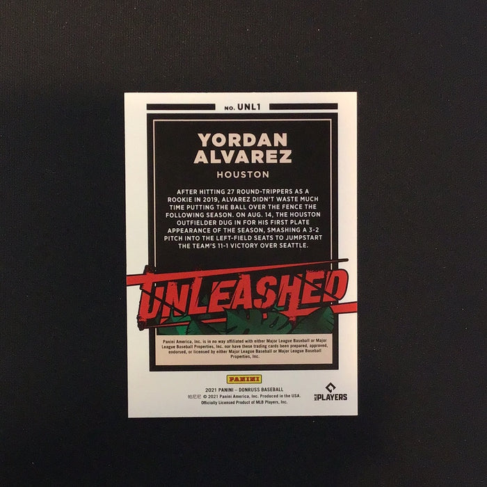 2021 Donruss Unleashed Rapture #1 Yordan Alvarez