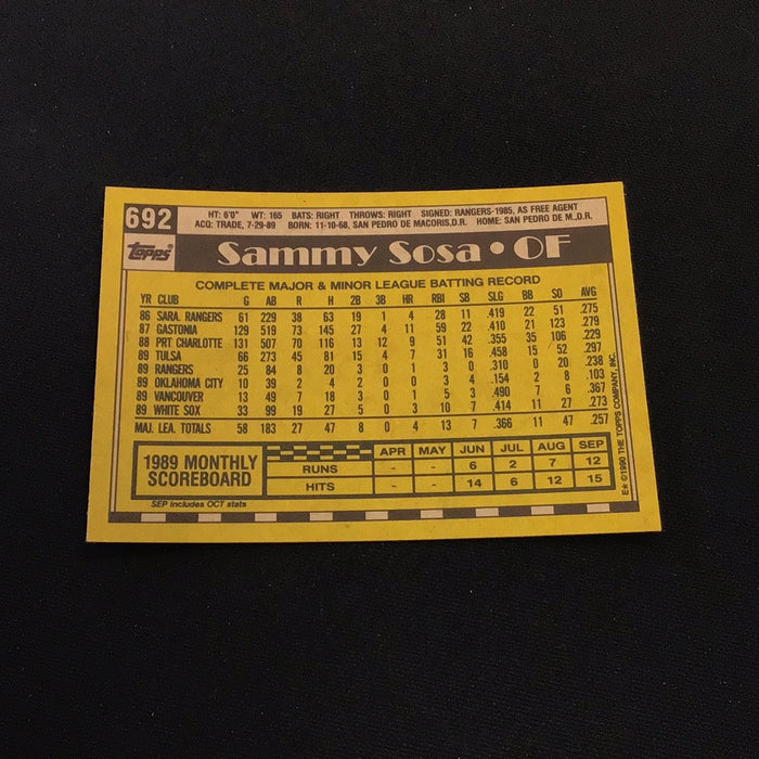 1990 Topps #692 Sammy Sosa RC