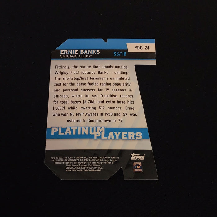 2021 Topps Platinum Players Die Cuts Blue #PDC24 Ernie Banks