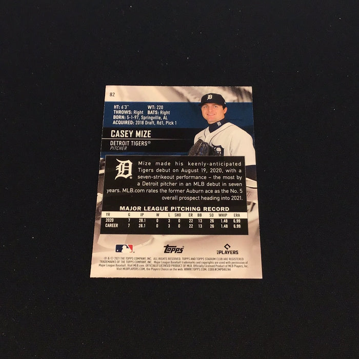 2021 Stadium Club #82 Casey Mize RC