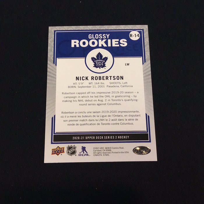 2020-21 Upper Deck OPC Glossy Rookies #R14 Nick Robertson