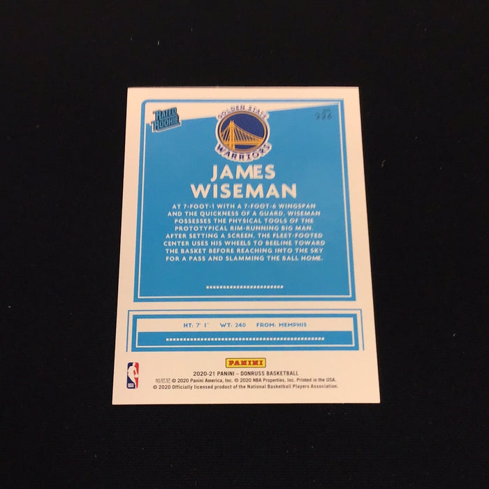 2020-21 Donruss #226 James Wiseman RR RC