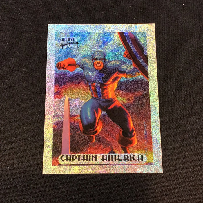 1994 Fleer Marvel Masterpieces Holofoil Silver #1 Captain America