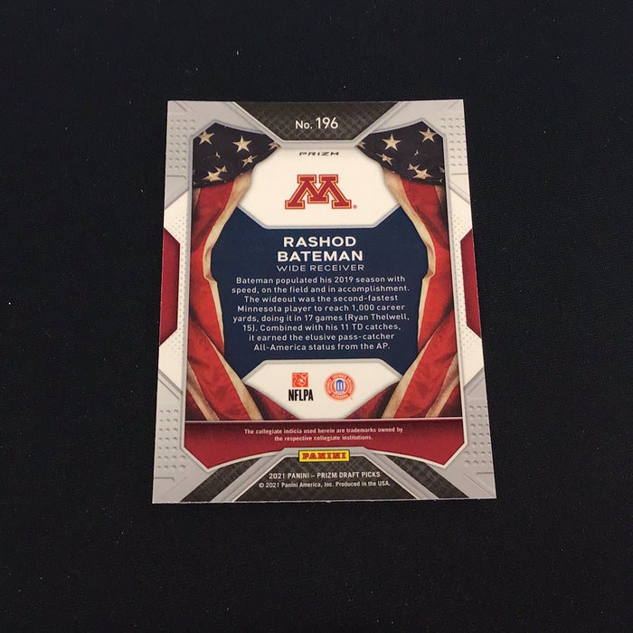 2021 Panini Prizm Draft Picks Prizms Red White and Blue #196 Rashod Bateman AA