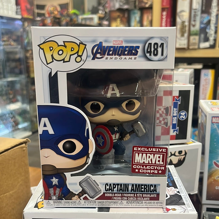 POP Marvel: Avengers Endgame - Captian America with Mijolnir [Marvel Collector Corps Excl]